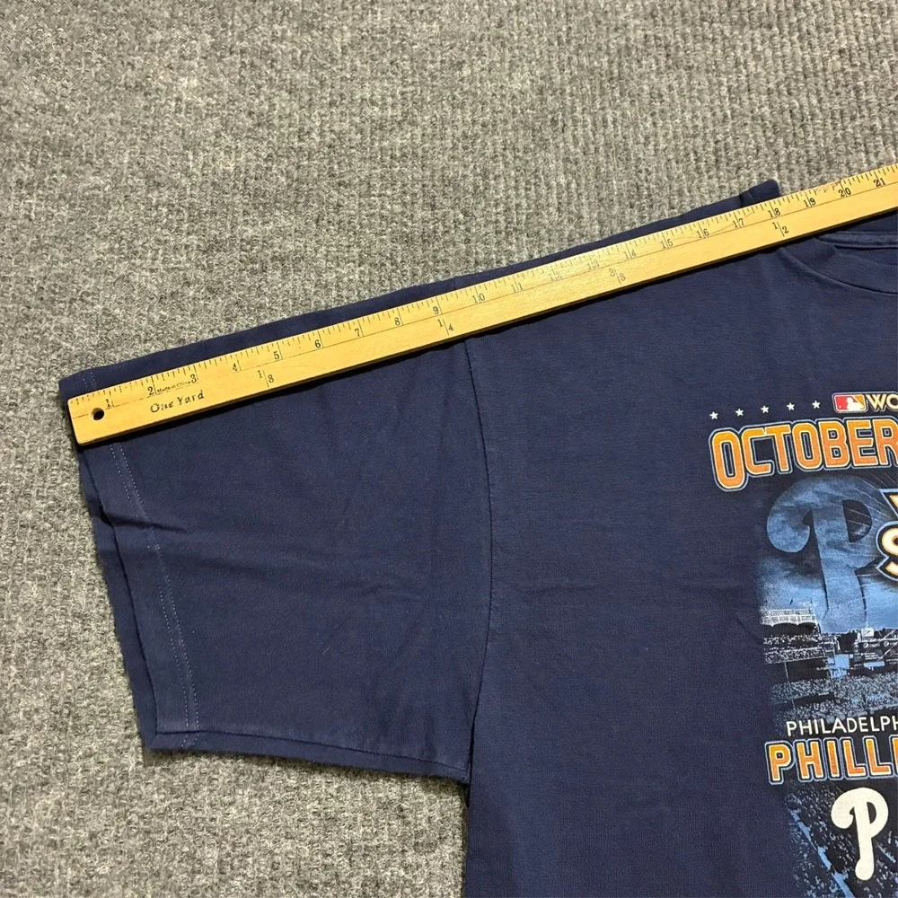 Majestic‎ MLB 2009 World Series Yankees vs Phillies T-Shirt Mens 2XL Blue
